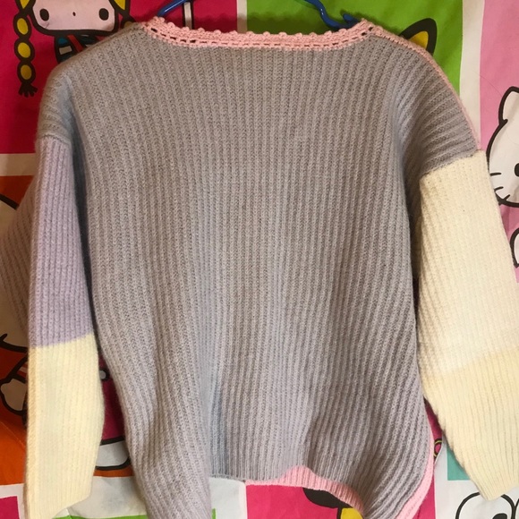 LAMB’S WOOL PASTEL FAIRY KEI KAWAII SWEATER - Picture 4 of 5